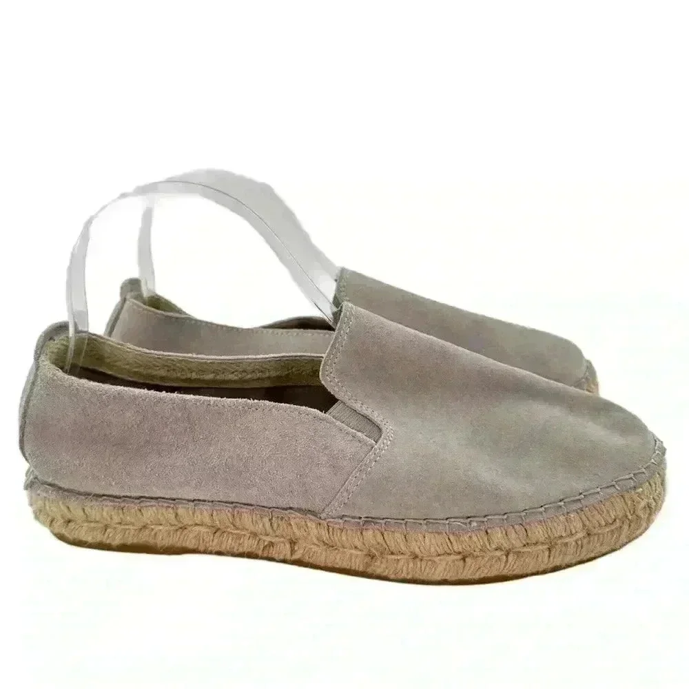 Fabiolas flats size 40 gray suede flatform Espadrilles coastal coastal granny